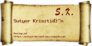 Sutyor Krisztián névjegykártya