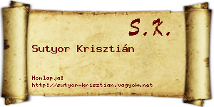 Sutyor Krisztián névjegykártya